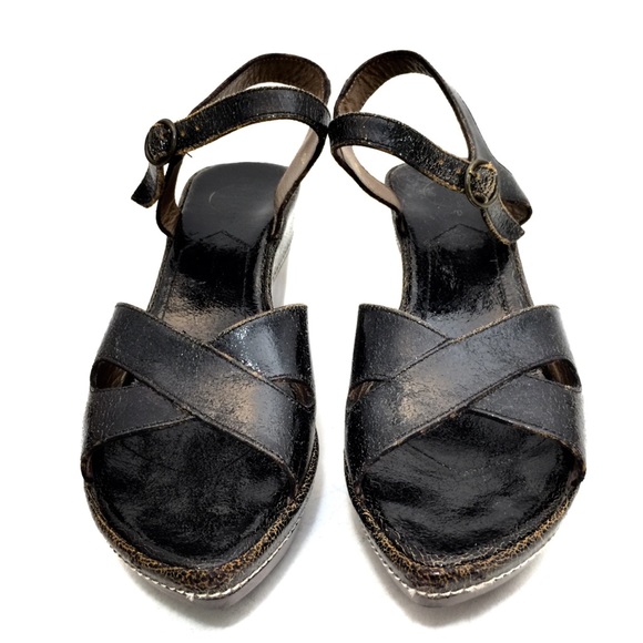 🌺Espace by Robert Clergerie Blk Crackle Platform - Picture 5 of 8